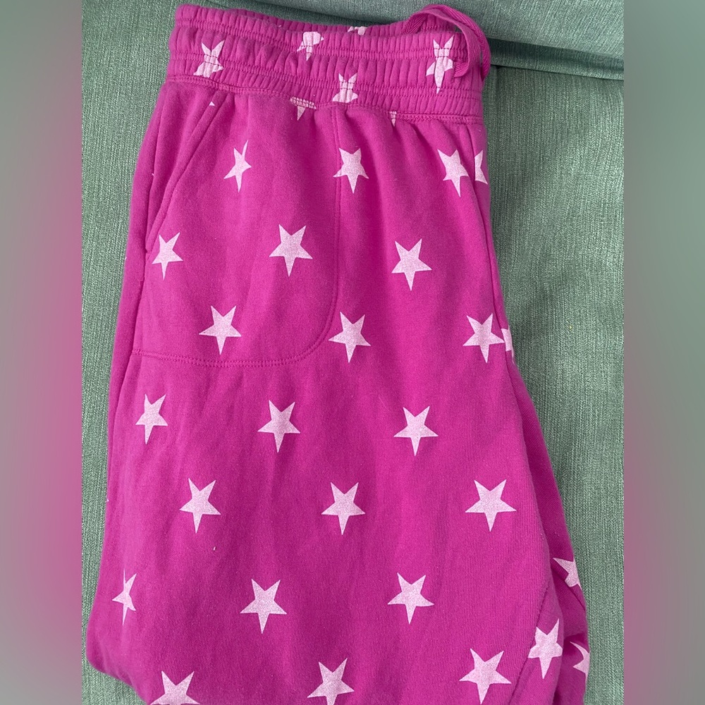 New Cabana by crown & Ivy pink star joggers size Large